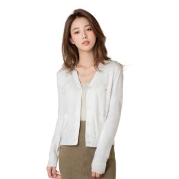 【來樣訂製白色V領針織醫護外套】|賢思醫療|美容顧問外套|雙側平口插袋|羅紋袖口與下擺|針織外套公司   NU108 【來樣訂製白色V領針織醫護外套】|賢思醫療|美容顧問外套|雙側平口插袋|羅紋袖口與下擺|針織外套公司   NU108